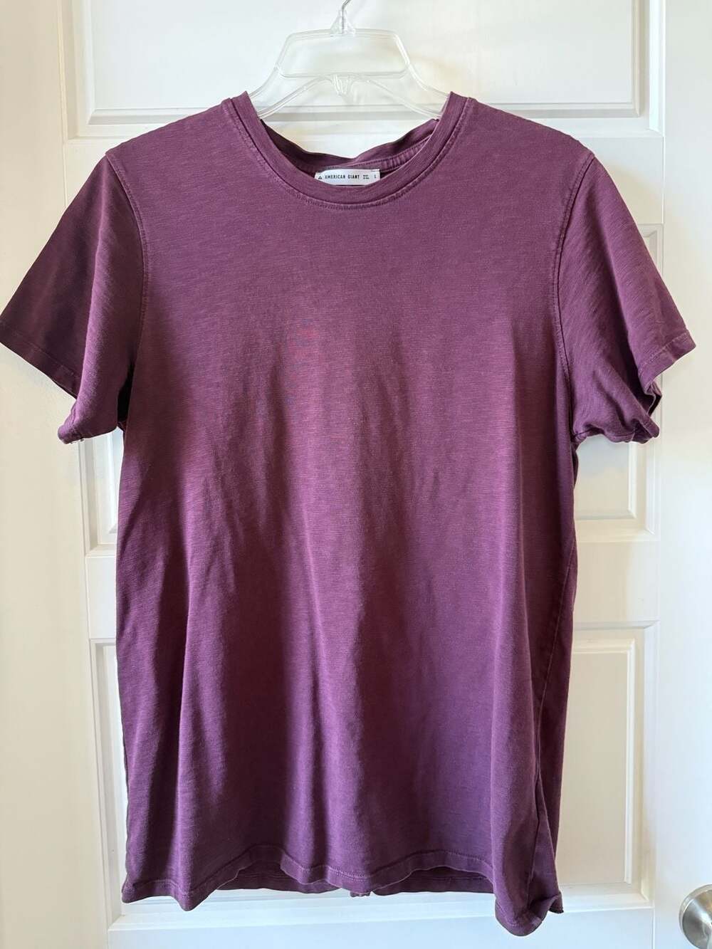 American Giant Premium Slub Crew T-Shirt Purple Size L